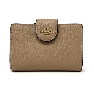 Coach Medium Corner Zip Wallet in Taupe Leather 6390